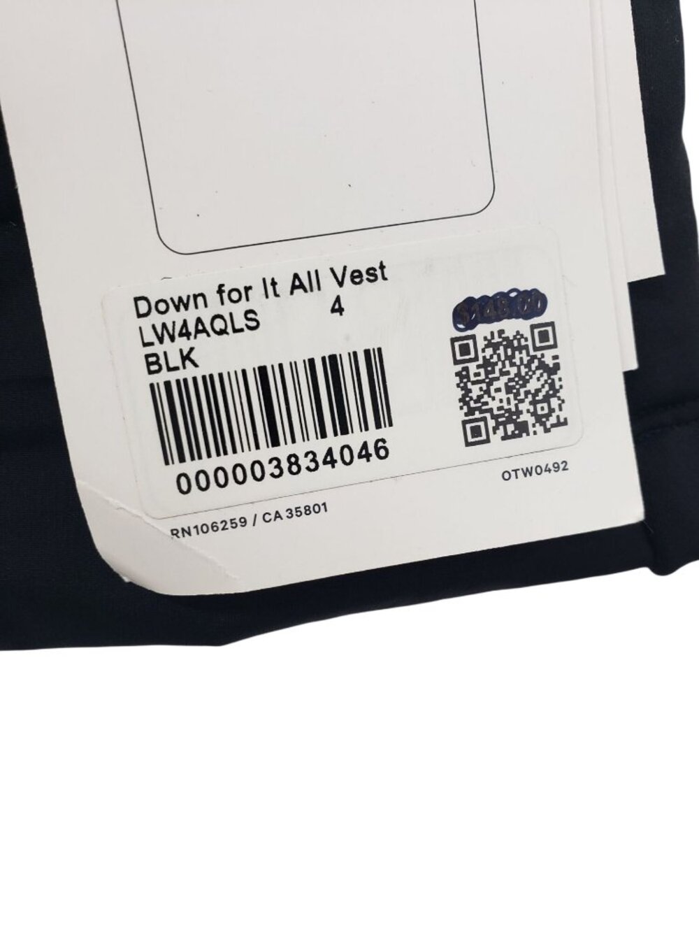 NEW Lululemon Black Down for It All Full Zip Vest Goose Down Running Layer 4 - Picture 3 of 14